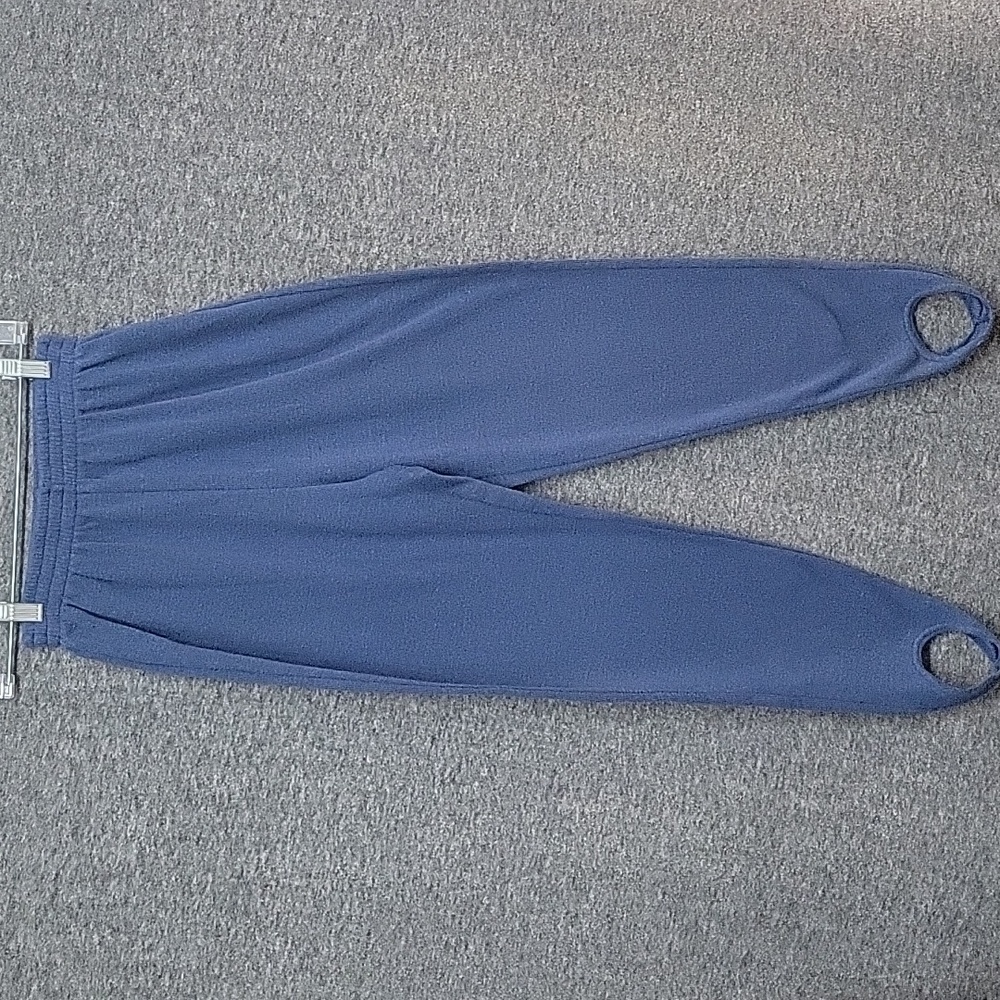 Blue Basic Editions Stirrup Pants Vintage 21" Elastic Waist Womens Size Small